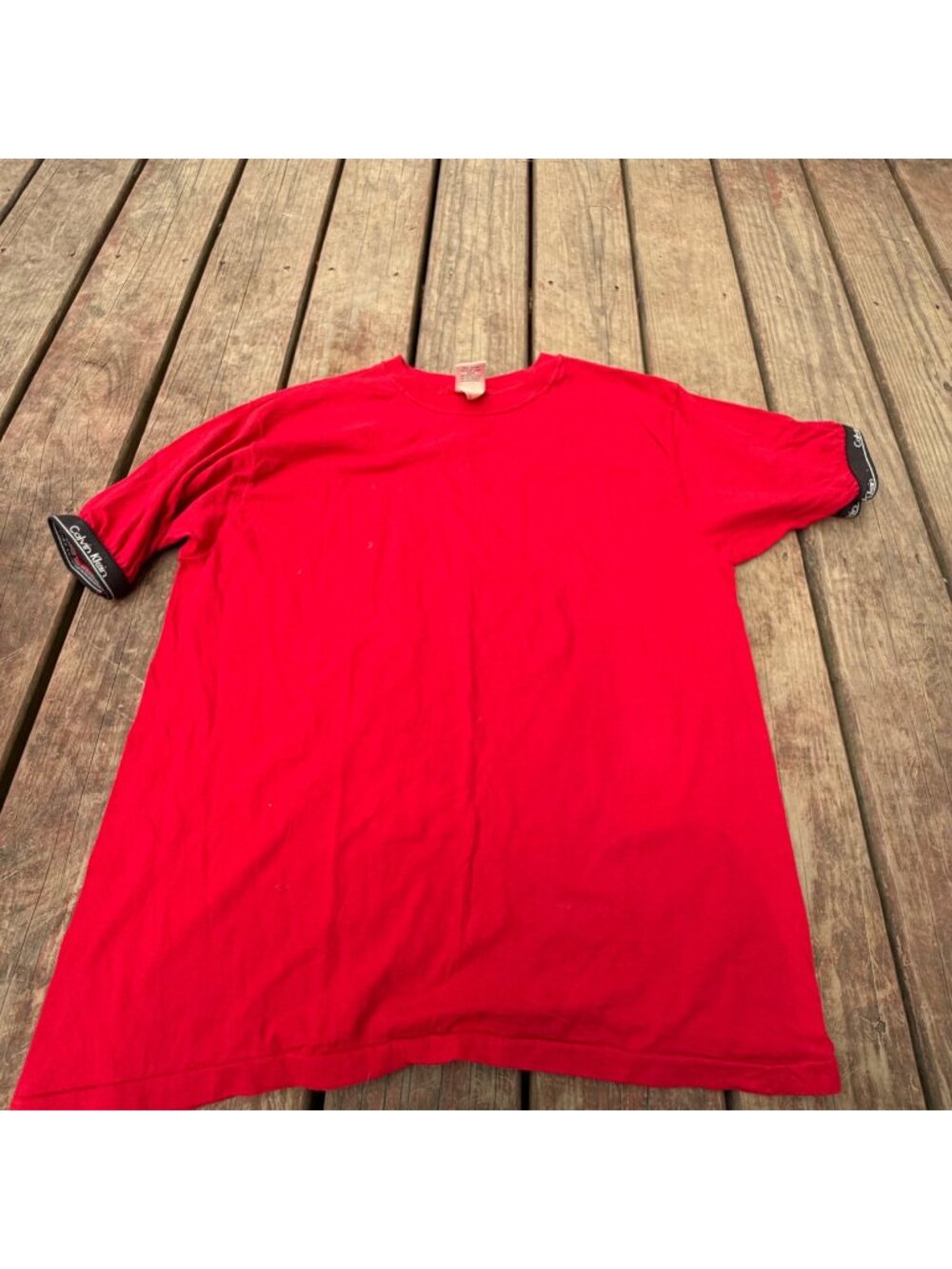 Vintage Calvin Klein Sport Red T-Shirt Single Stitch